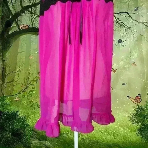 APT 9 Purple Mesh Slip With Black Lace Size L - Picture 3 of 7